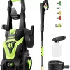 PowRyte Electric Pressure Washer, Foam Cannon, 4 Different Pressure Tips, Power Washer, 4000 PSI 2.6 GPM