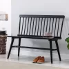 Duhome Elegant Lifestyle Duhome Entryway Bench, Black Dining Bench with Spindle Back Farmhouse Wood Windsor Bench