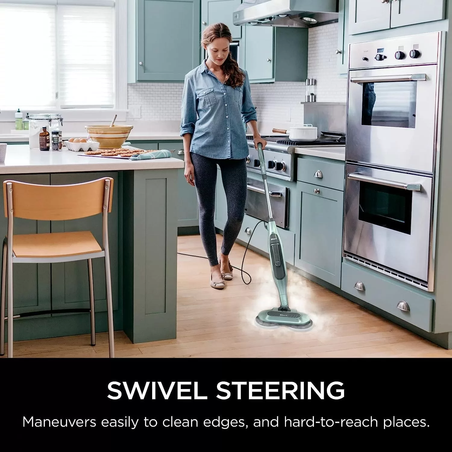 Shark S7000AMZ Steam & Scrub All-in-One Scrubbing and Sanitizing Hard Floor Steam Mop, Pure Water (Renewed)