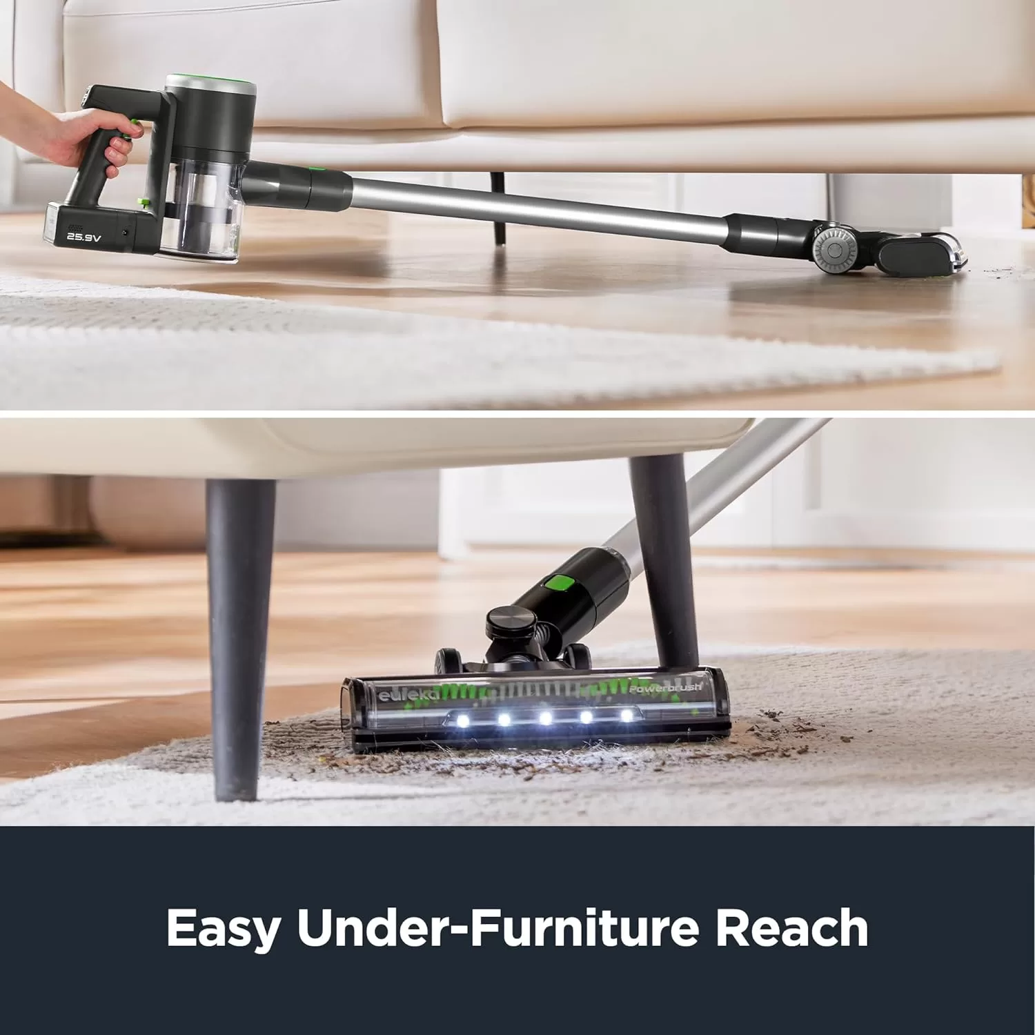 EUREKA Cordless Cleaner for Home, RapidClean Ultra 20kpa Powerful Suction for Hard Floor &Pet Hair,40min Runtime, NEC370GR, Green