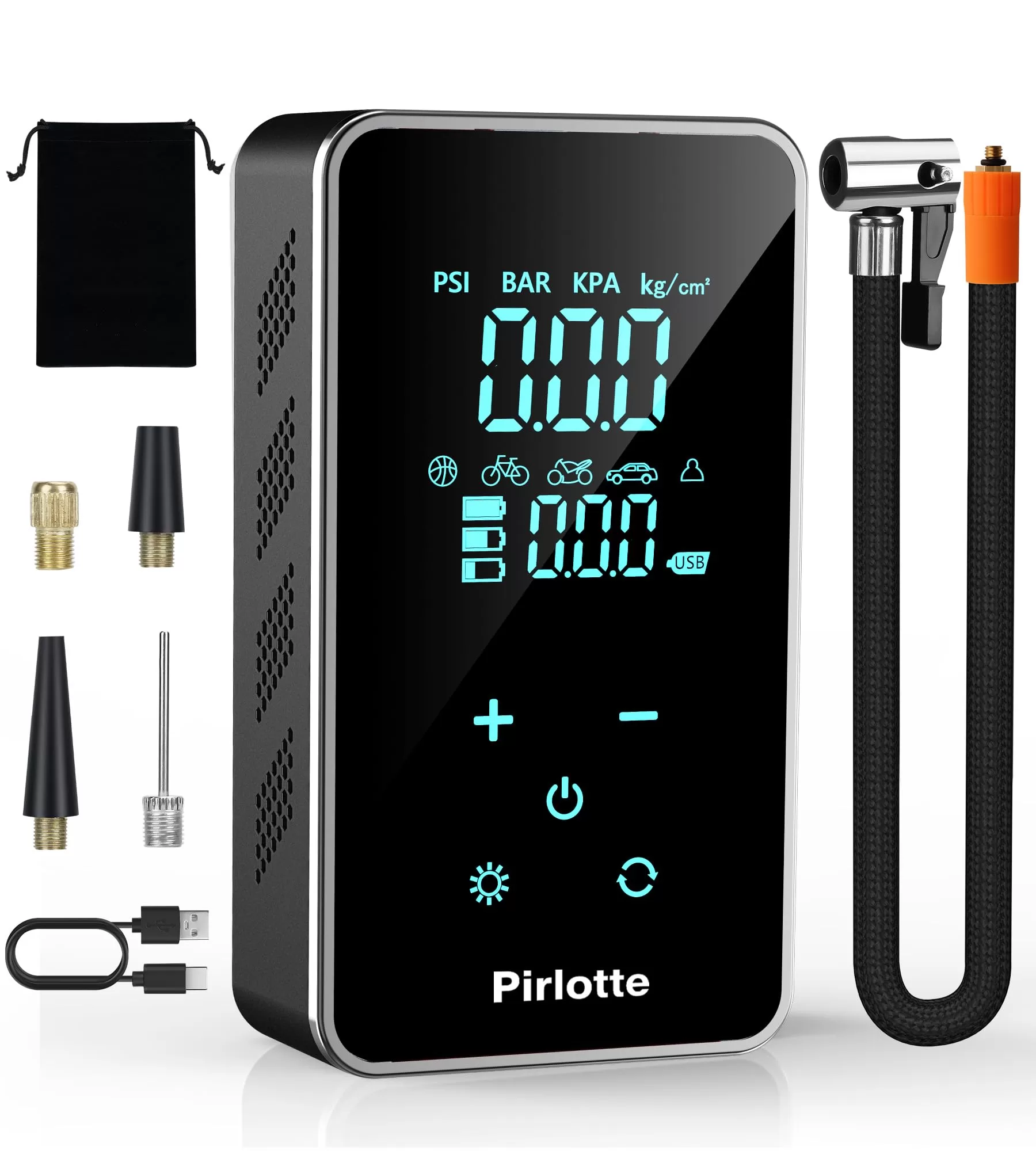 Tire Inflator Portable Air Compressor - Air Pump for Car - 18000mAh Electric Air Compressor (Black)