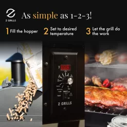Z GRILLS ZPG-450A 2023 Upgrade Wood Pellet Grill & Smoker 6 in 1 BBQ Grill Auto Temperature Control, 450 Sq in Bronze