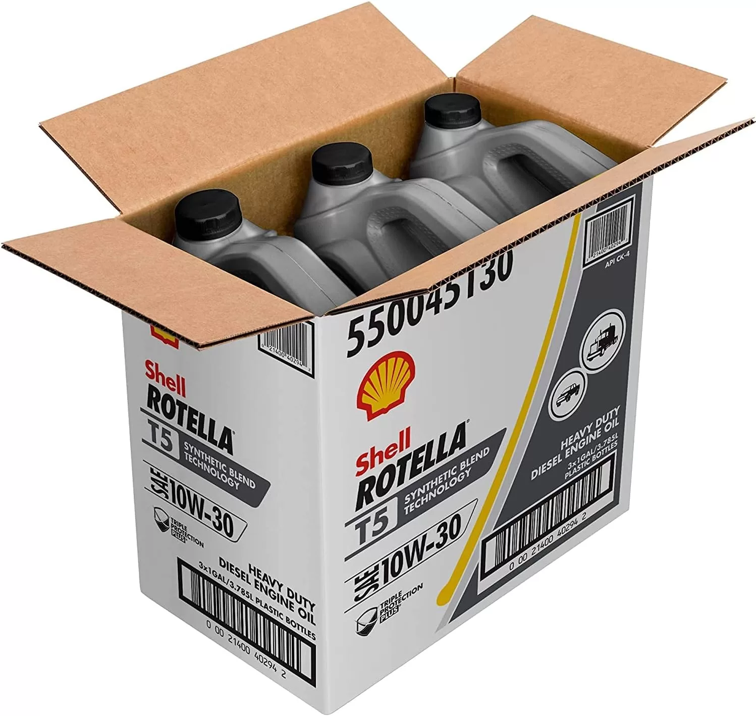 Shell Rotella T5 Synthetic Blend 10W-30 Diesel Engine Oil (1-Gallon, Case of 3)