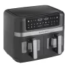 West Bend Air Fryer Dual Basket 10-Quart Capacity, Nonstick Frying Baskets, 1600-Watts, Black