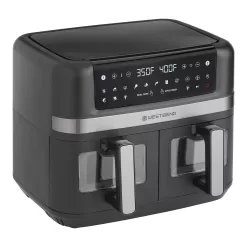 West Bend Air Fryer Dual Basket 10-Quart Capacity, Nonstick Frying Baskets, 1600-Watts, Black