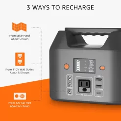 EnginStar Portable Power Station 150W 155Wh Solar Generator 110V 42000mAh Portable Power Bank w/AC Outlet
