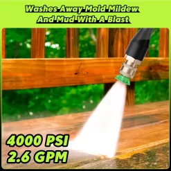 PowRyte Electric Pressure Washer, Foam Cannon, 4 Different Pressure Tips, Power Washer, 4000 PSI 2.6 GPM