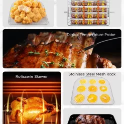 Nuwave Brio Air Fryer Oven, 15.5Qt X-Large Family Size, Integrated Smart Thermometer