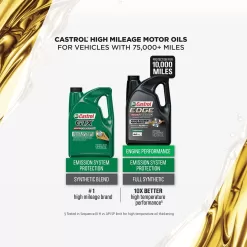 Castrol GTX High Mileage 10W-30 Synthetic Blend Motor Oil, 6 Gallon Enviro-Pack