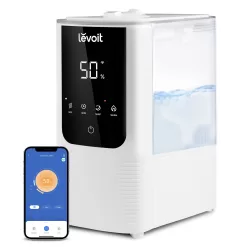 LEVOIT Humidifiers for Bedroom Home, Smart Warm and Cool Mist Air Humidifier for, OasisMist4.5L, White