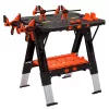 Pony Portable Folding Work Table, 2-in-1 as Sawhorse & Workbench, Load Capacity 1000 lbs-Sawhorse & 500 lbs-Workbench