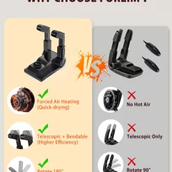 FORLIM Boot Dryer for Work Boots, Shoe Dryer with Heat Blower, Glove Dryer & Boot Warmer
