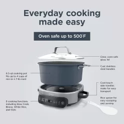 Ninja MC1101 Foodi Everyday Possible Cooker Pro, 8-in-1 Versatility, 6.5 QT, Midnight Blue