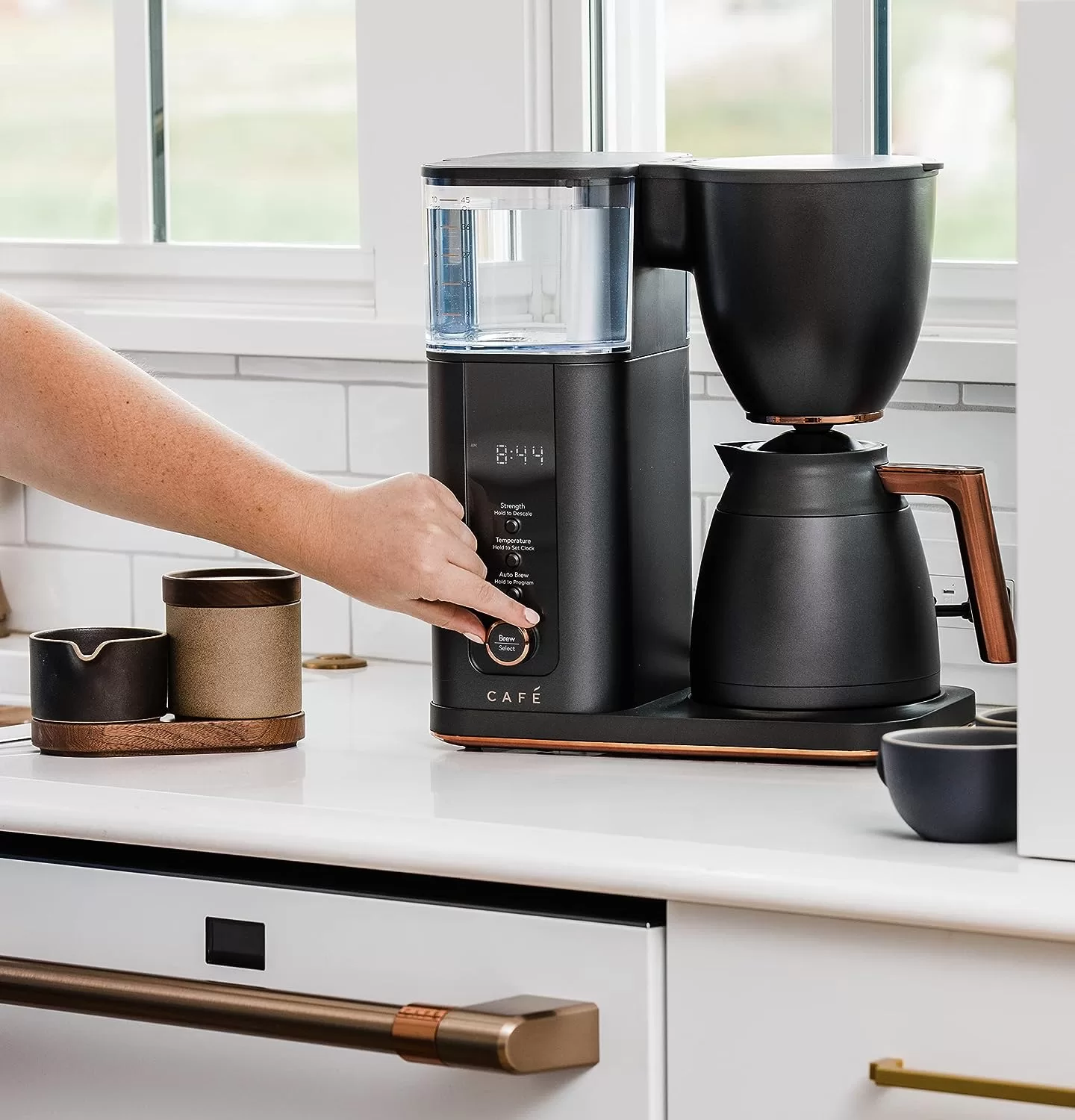 Café Specialty Drip Coffee Maker | 10-Cup Insulated Thermal Carafe | WiFi Enabled Voice-to-Brew Technology