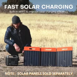 GOLABS R300 Portable Power Station, 299Wh LiFePO4 Battery Backup with 300W Pure Sine Wave AC Peak 500W