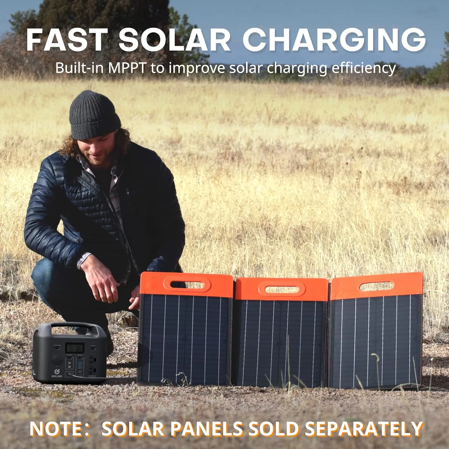 GOLABS R300 Portable Power Station, 299Wh LiFePO4 Battery Backup with 300W Pure Sine Wave AC Peak 500W