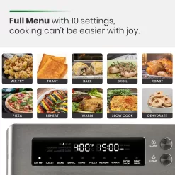 VAL CUCINA Infrared Heating Air Fryer Toaster Oven, Extra Large Countertop Convection Oven 10-in-1 Combo, Metalic Gray Color