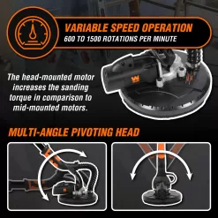 WEN DW5062 Variable Speed 5-Amp Drywall Sander with 15-Foot Dust Hose , Black
