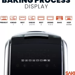 SAKI 3 LB Large Bread Maker Machine, 12-in-1 Programmable Large Bread Machine
