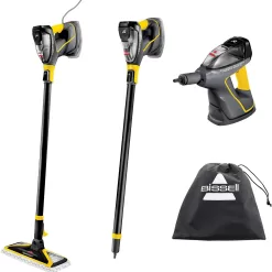 BISSELL Power Steamer Heavy Duty 3-in-1 Steam Mop and Handheld SteamShot, Black, 2685A