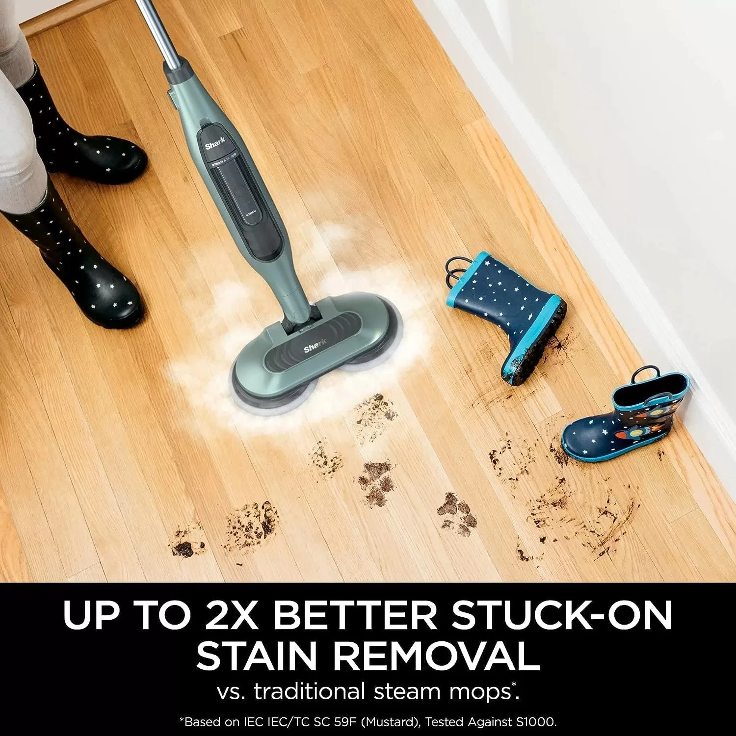 Shark S7000AMZ Steam & Scrub All-in-One Scrubbing and Sanitizing Hard Floor Steam Mop, Pure Water (Renewed)