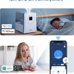 LEVOIT LV600S Smart Warm and Cool Mist Humidifiers for Home Bedroom Large Room - Quiet Sleep Mode