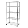 Seville Classics 5-Tier Wire Shelving with Wheels, 5-Tier, 30"" W x 14"" D (NEW MODEL), Chrome Plating, Plated Steel