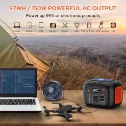 Portable Power Station 97Wh Power Bank 26400mAh Battery Pack Fasting Charging 150W AC Outlet Solar Generators