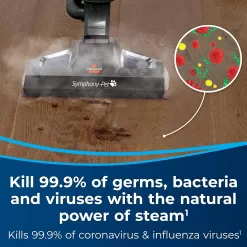 Bissell Symphony Pet Steam Mop and Steam Vacuum Cleaner for Hardwood and Tile Floors, 1543A,Purple, Sky Blue