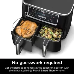 Ninja DZ550 Foodi 10 Quart 6-in-1 DualZone Smart XL Air Fryer with 2 Independent Baskets, Grey