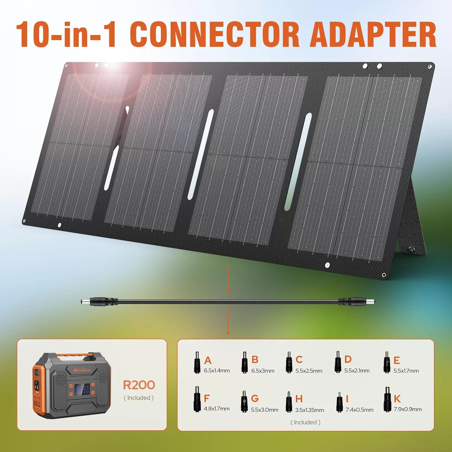 ZeroKor Portable Solar Generator, 300W Portable Power Station with Foldable 60W Solar Panel