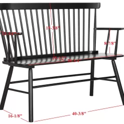 Safavieh American Homes Collection Addison Spindle Back Black Bench