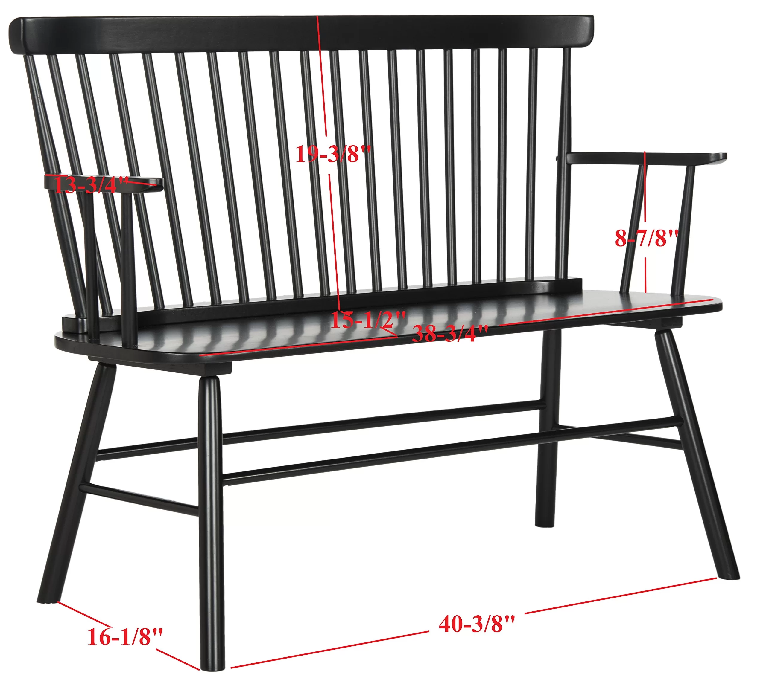 Safavieh American Homes Collection Addison Spindle Back Black Bench