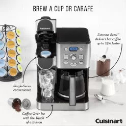 Cuisinart Coffee Maker, 12-Cup Glass Carafe, Automatic Hot & Iced Coffee Maker, Single Server Brewer, Stainless Steel, SS-16