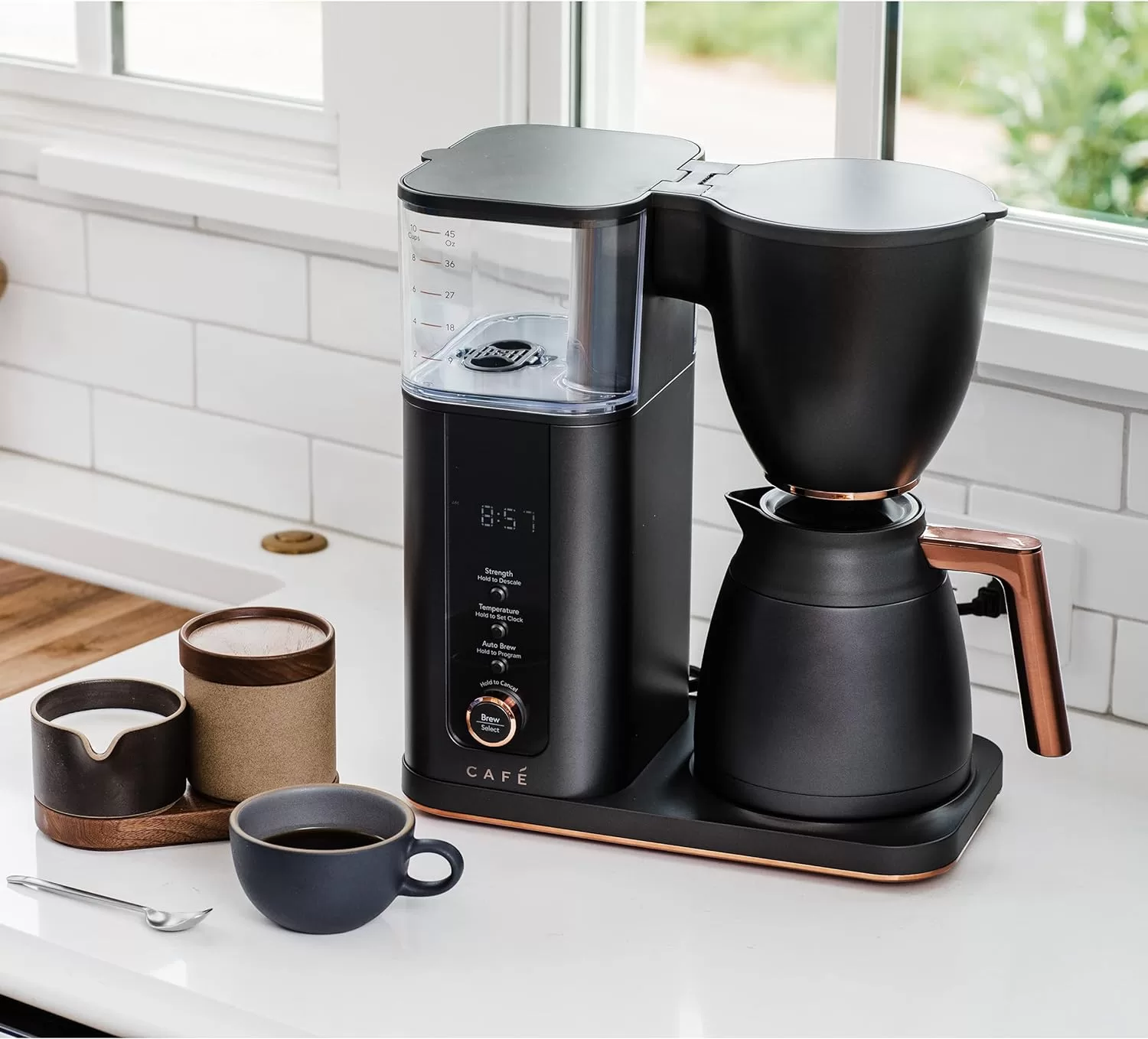 Café Specialty Drip Coffee Maker | 10-Cup Insulated Thermal Carafe | WiFi Enabled Voice-to-Brew Technology