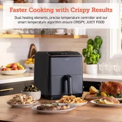 COSORI Pro III Air Fryer Dual Blaze, 6.8-Quart, Precise Temps Prevent Overcooking, 1750W, Dark gray