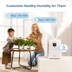 LEVOIT Humidifiers for Bedroom Large Room Home, 6L Warm and Cool Mist Ultrasonic Air Vaporizer, White