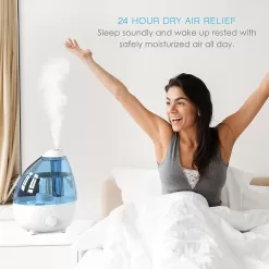 Pure Enrichment MistAire XL Ultrasonic Cool Mist Humidifier - All Day Operation for Large Rooms, 1 Gallon Tank