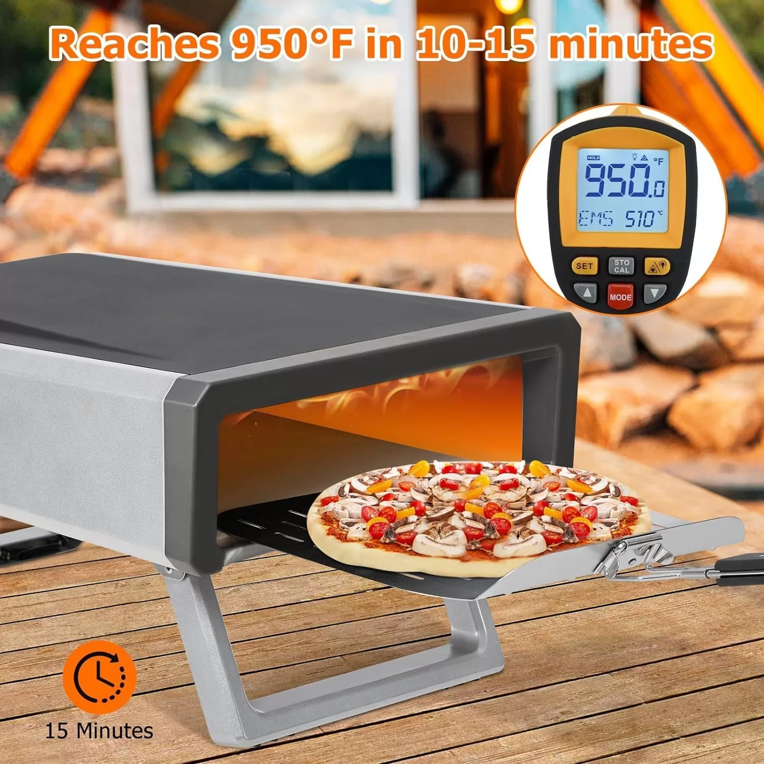 Towallmark 12" Pizza Oven, Outdoor Pizza Oven with Gas Powered Propane and Portable Maker Accessories