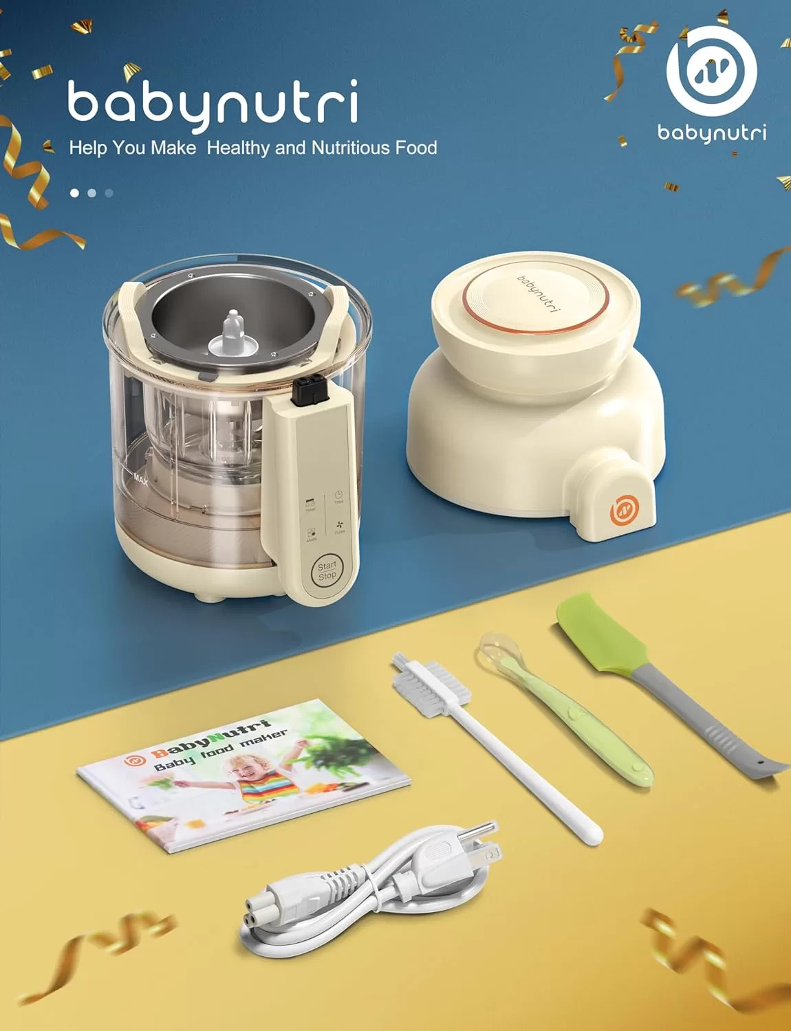 BABYNUTRI Auto Glass Baby Food Maker, Baby Food processor, Blender & Steamer
