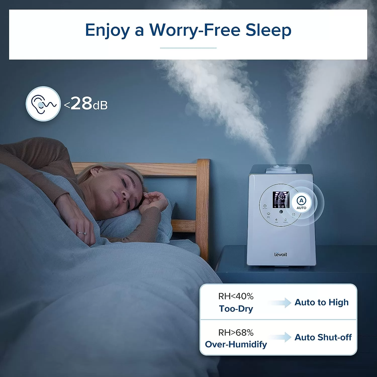 LEVOIT Humidifiers for Bedroom Large Room Home, 6L Warm and Cool Mist Ultrasonic Air Vaporizer, White