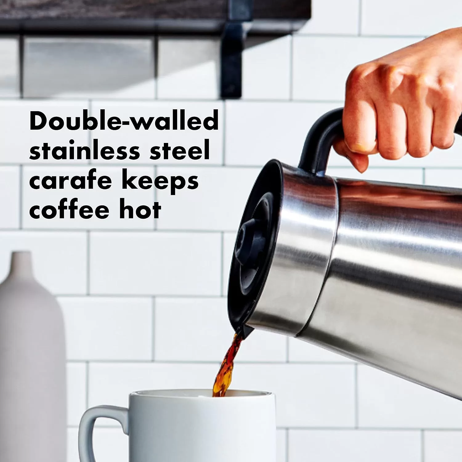 OXO Brew 9 Cup Stainless Steel Coffee Maker, Silver, Black