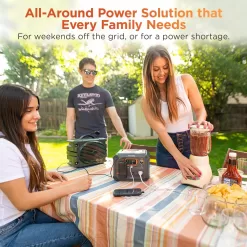 AIMTOM Portable Power Station Rebel400, 3x 440W (800W Surge) AC Outlets, 4-Mode LED