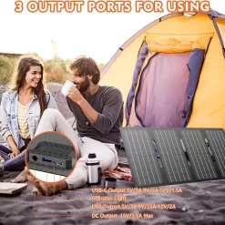 Apowking 146Wh Portable Power Bank with AC Outlet & 40W Foldable Solar Panel
