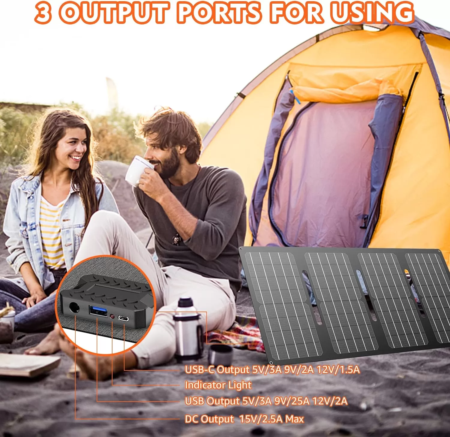 Apowking 146Wh Portable Power Bank with AC Outlet & 40W Foldable Solar Panel