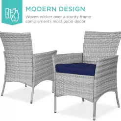 Best Choice Products 5-Piece Indoor Outdoor Wicker Dining Set Furniture - Navy
