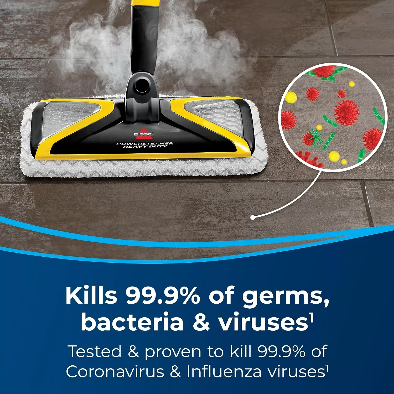 BISSELL Power Steamer Heavy Duty 3-in-1 Steam Mop and Handheld SteamShot, Black, 2685A