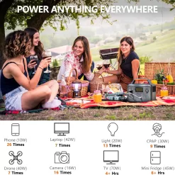 ALLWEI Portable Power Station 300W(Peak 600W), 280Wh Solar Generator with USB-C PD60W