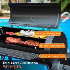 Sophia & William Heavy-Duty Charcoal Smoker Grills Extra Large Outdoor BBQ Gill