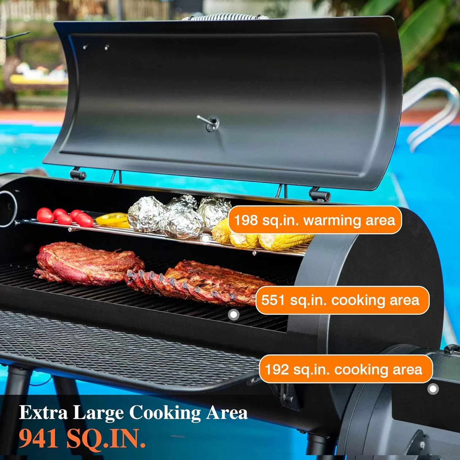 Sophia & William Heavy-Duty Charcoal Smoker Grills Extra Large Outdoor BBQ Gill